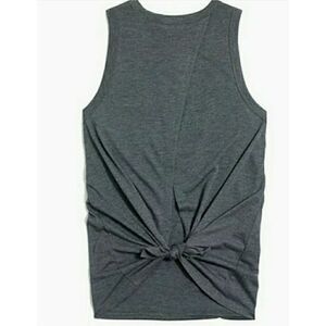 NWT J. CREW Heatherd Soft Charcoal Gray Knot Tie Back Cutout Sleeveless Tank Top